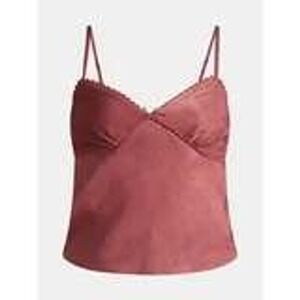 No Boundaries Womens Burgundy Satin Cami Camisole Lace Trim Size XL 16 18 NWT